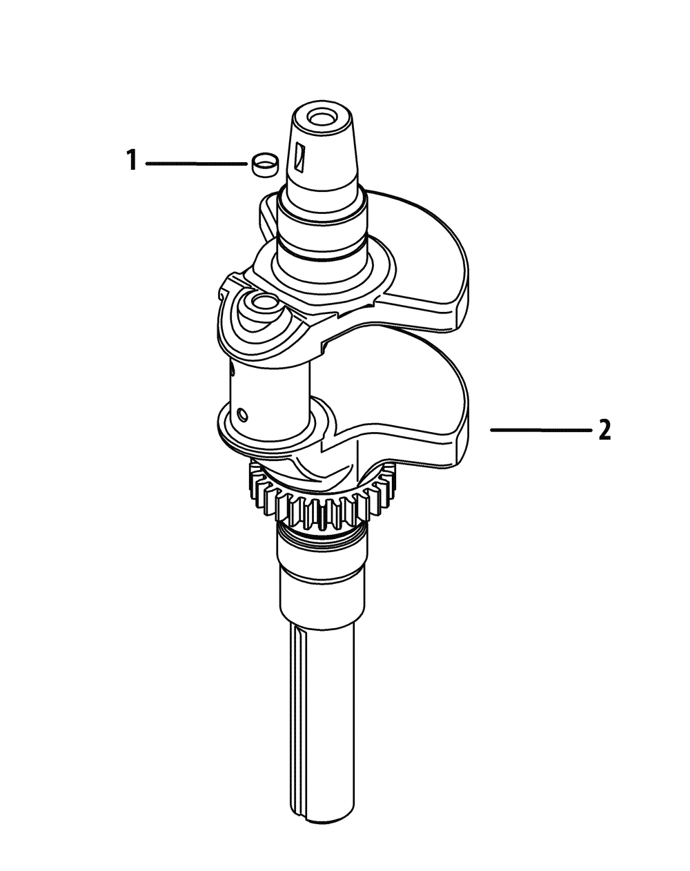Kohler Kt725-3013 Crankshaft Diagram and Parts List for XT2-LX42KH (13APA1CS010-13WPA1CS010)(2015) Cub Cadet Lawn Tractor